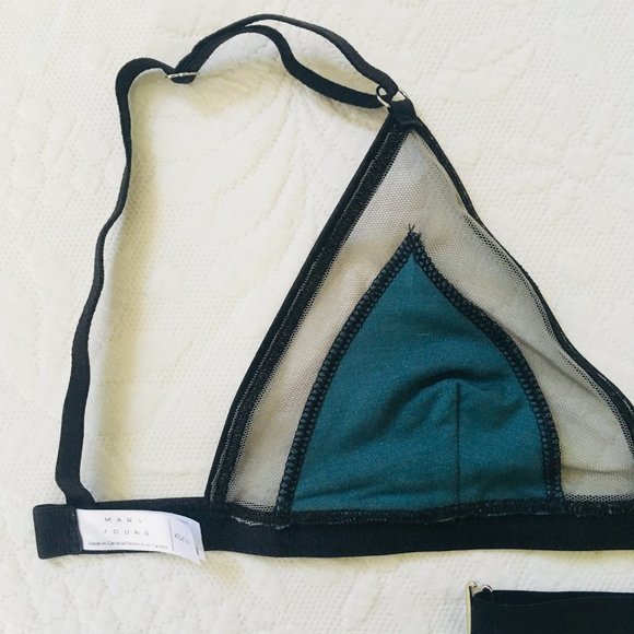 Mary Young Contrast Bra in Teal XS NWOT - Picture 4 of 4